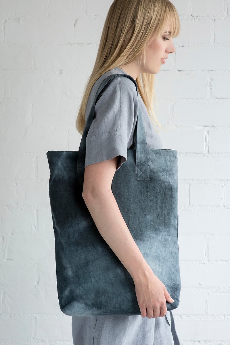 Linen Shoulder Bag Motumo – 17B4 - 手提包/手提袋 - 亞麻 