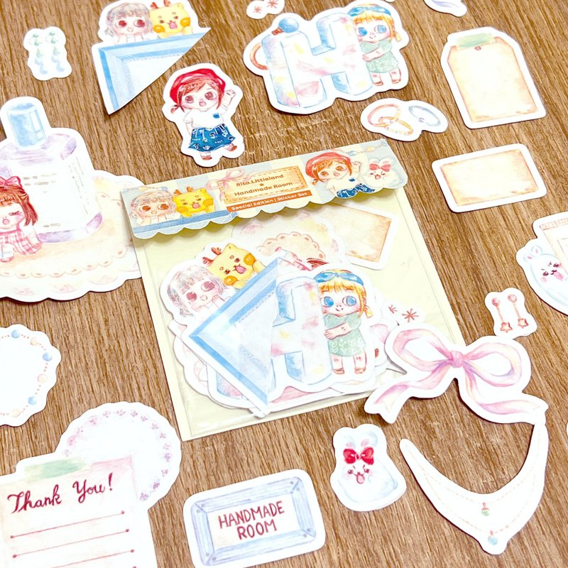 Rita.Littleland Handmade Room 貼紙組(Special Edition) - 貼紙 - 紙 藍色