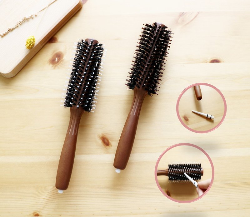 Classic beech mane round comb - Makeup Brushes - Wood 