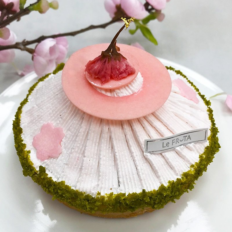 鹽漬櫻花抹茶 - 蛋糕/甜點 - 新鮮食材 粉紅色