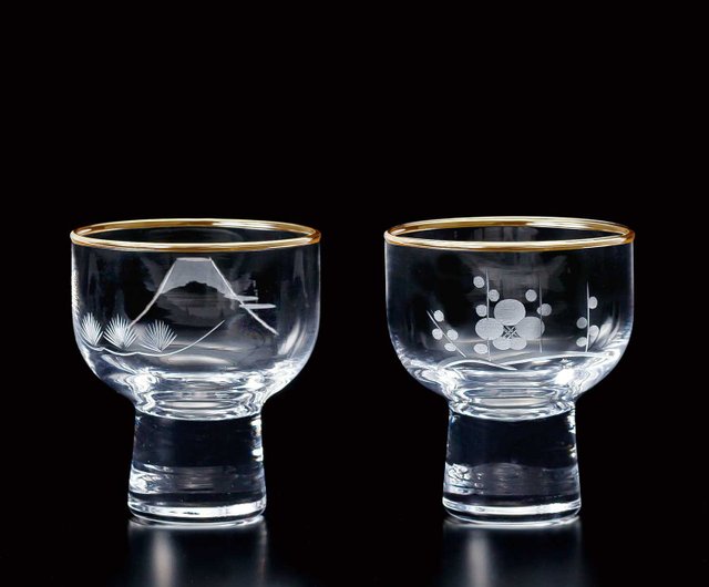 江戸切子冷酒杯揃えEdo Kiriko Sake Cup Pair Set - 設計館toyo sasaki