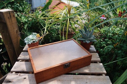 守拙手活 ShouZhuo handmade---緬甸花梨銀霞玻璃木盒(可依需求製作做內部)
