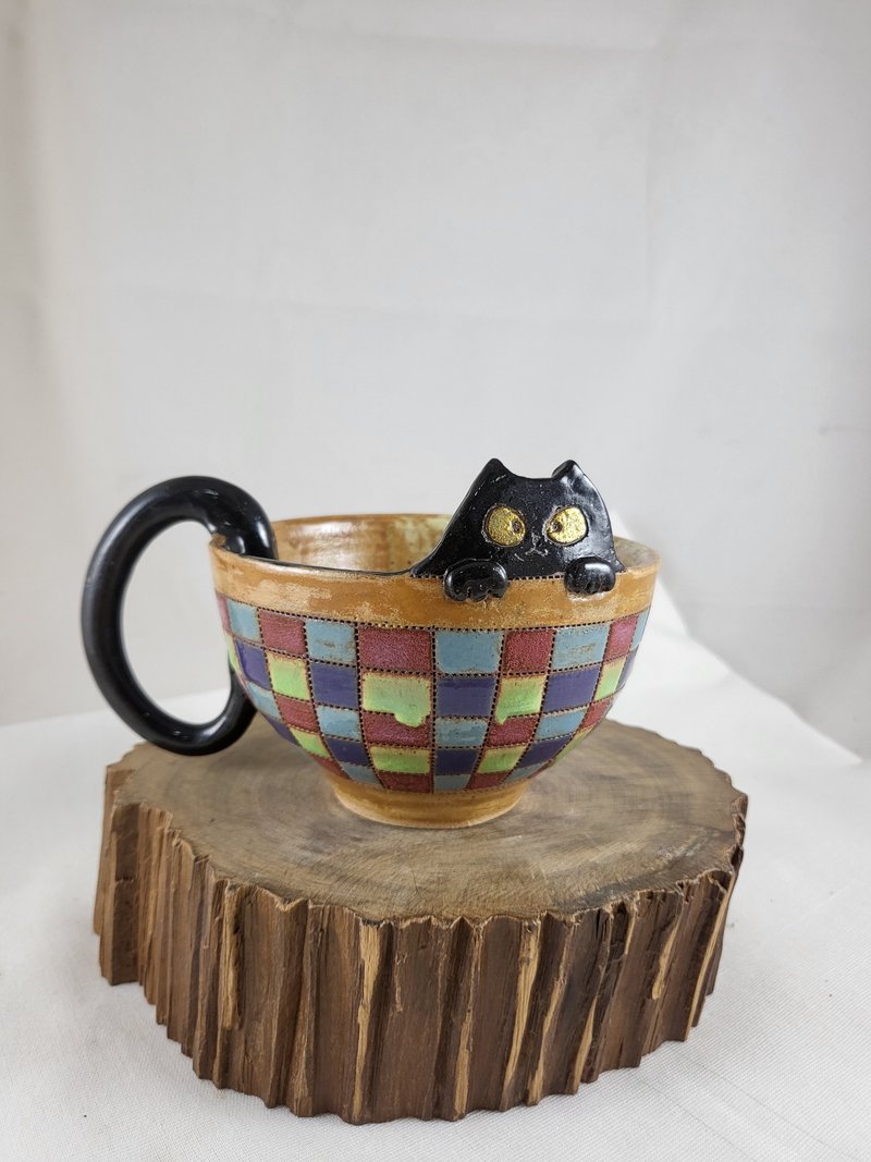 Cat probe mug - Mugs - Pottery Multicolor