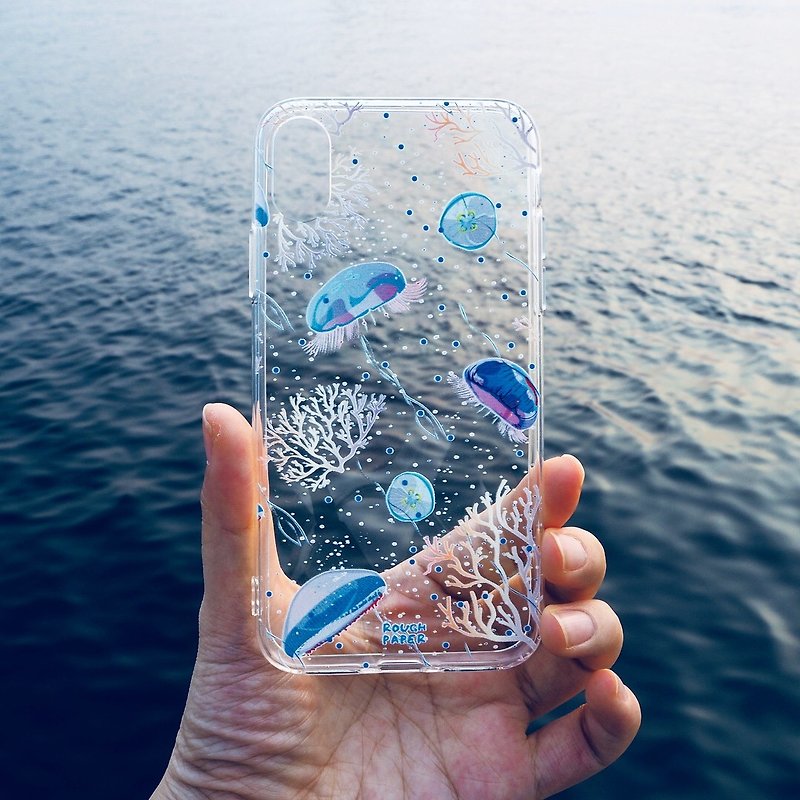 水母與珊瑚礁 | 透明軟殼 | 手機殼 - 手機殼/手機套 - 塑膠 