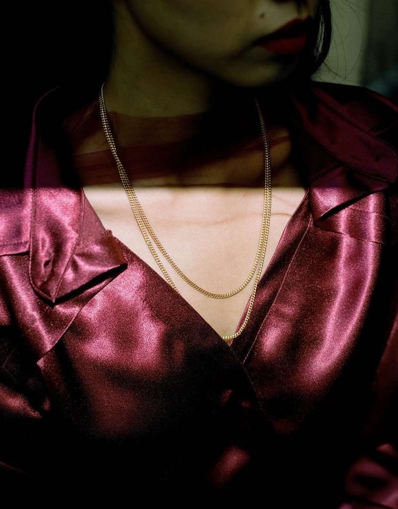 Two Chains 系列 古巴雙條項鏈 玫瑰金 - 項鍊 - 銅/黃銅 粉紅色