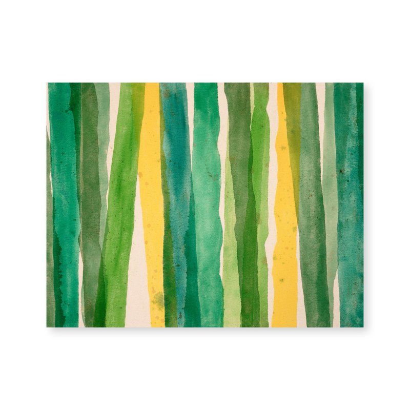 【植物の重なり】絵画 - グリーン イエロー 森林 抽象画 - ポスター・絵 - アクリル グリーン