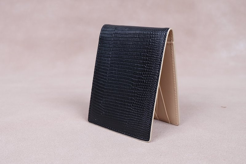 Money Clip / Card Case / Italy Cow Leather(Black) - กระเป๋าสตางค์ - หนังแท้ สีดำ