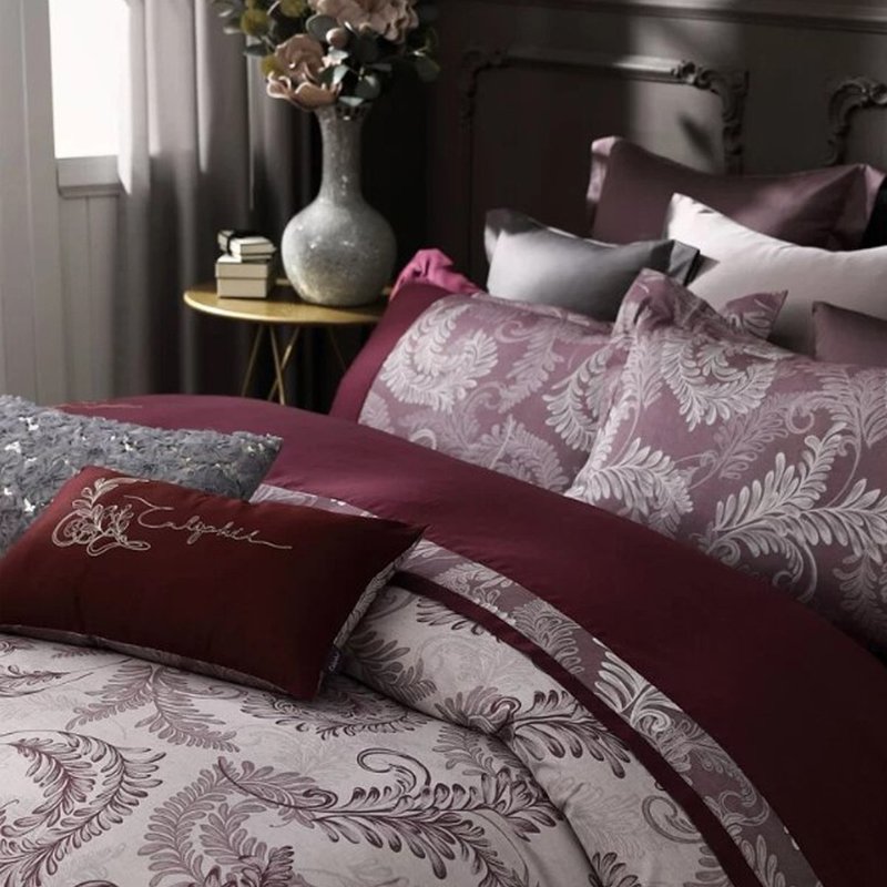 Caliphil yarn-dyed jacquard 300/pure cotton double bed sheet and bedding four-piece set/Moon Shadow between Flowers - เครื่องนอน - ผ้าฝ้าย/ผ้าลินิน สีม่วง