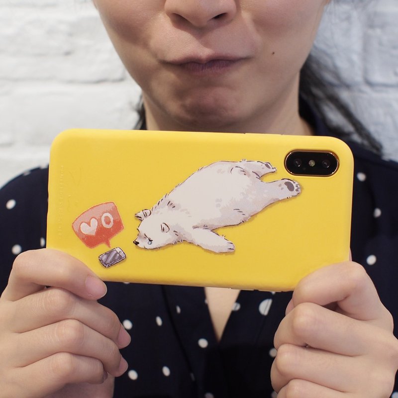 iPhone compatible smartphone case, sad polar bear - เคส/ซองมือถือ - พลาสติก ขาว