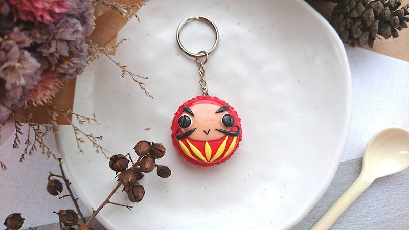 ◆ 福神馬卡龍黏土鑰匙圈 ◆ - 鑰匙圈/鑰匙包 - 黏土 紅色