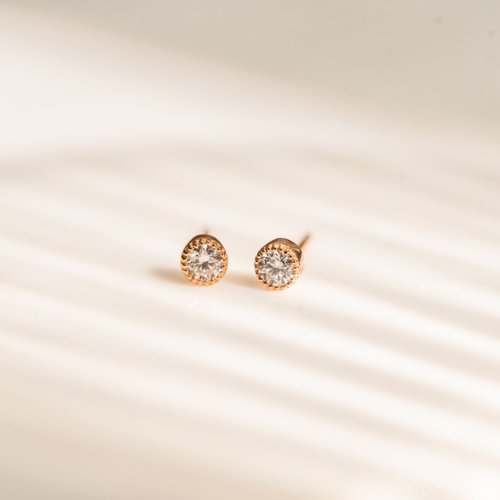 J&L Jewelry 純14K【 Freya芙蕾雅系列 】Freya耳環 真鑽 鑽石 耳針