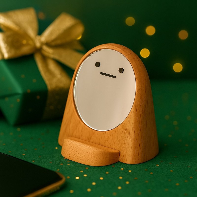 【!!現貨新品!!】禮物 小鏡獸 手機座 鏡子 手機架 小鏡子 - 手機/平板支架 - 木頭 多色