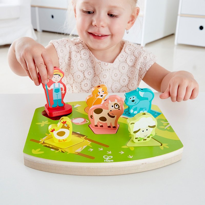 German Hape Happy Farm Audio Stereo Puzzle - ของเล่นเด็ก - วัสดุอื่นๆ หลากหลายสี