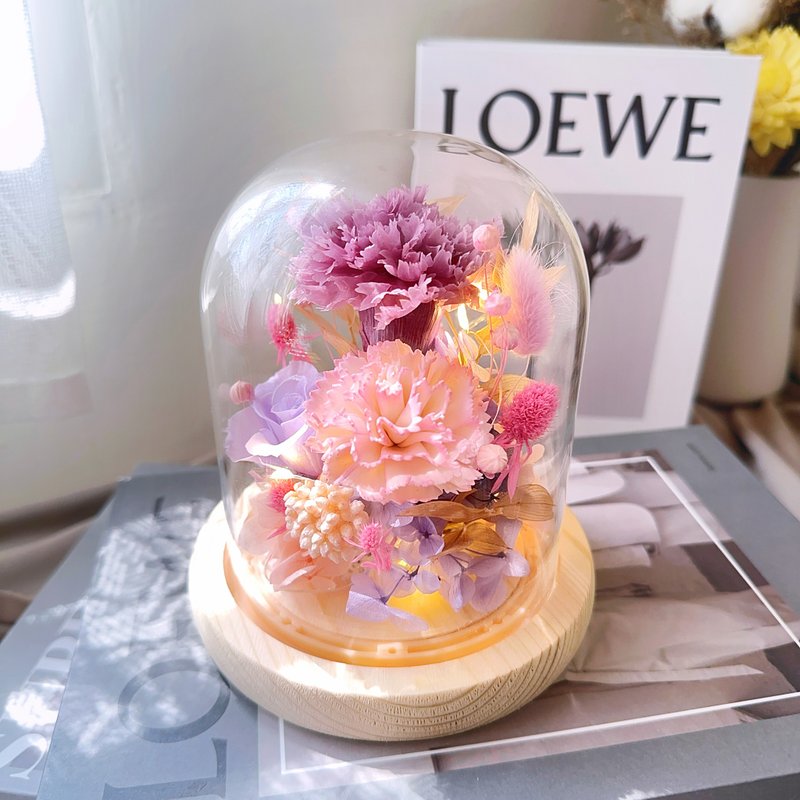 蒔漫花間—馨愛如初 永生花夜燈 母親節禮物 康乃馨 永生花 - 乾燥花/永生花 - 植物．花 紫色