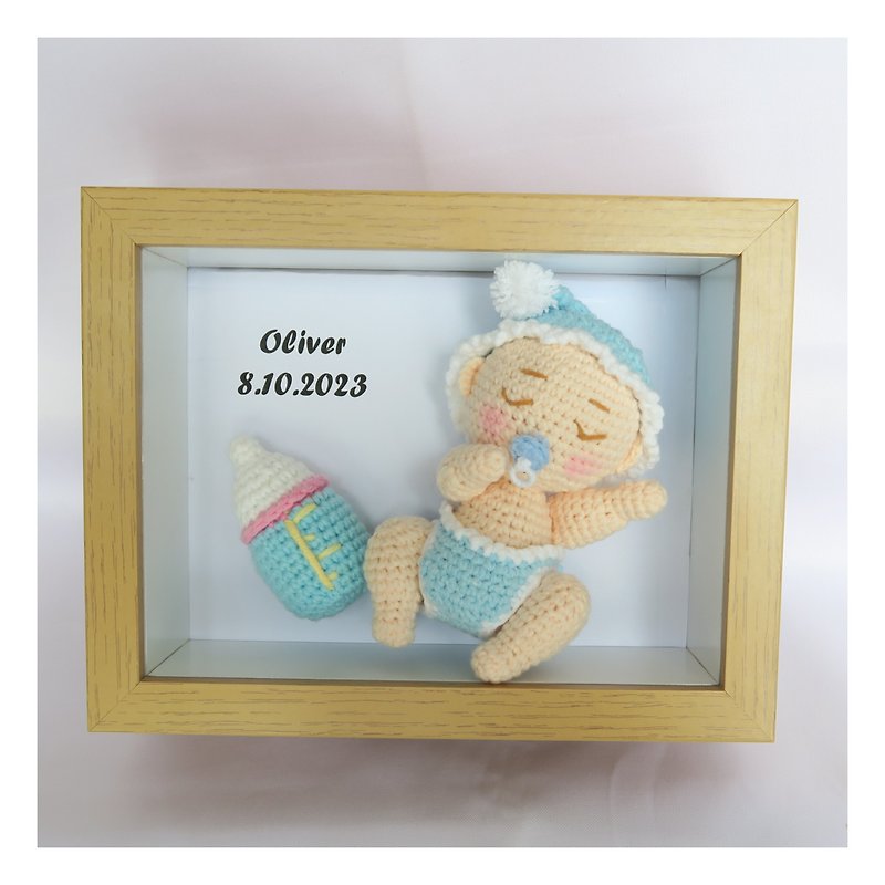 Crocheted Newborn Baby Photo Frame - Baby Gift Sets - Cotton & Hemp White