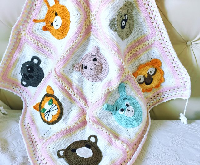 ベビーブランケットかぎ針編みパターンPDF、嬰兒毯、子供用かぎ針編み