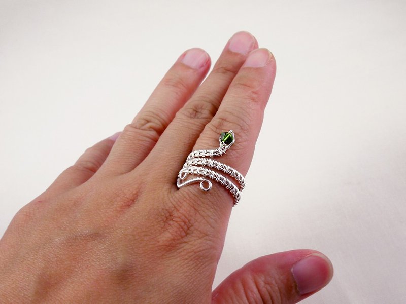 靈蛇 (可調式戒指) - 戒指 - 其他金屬 銀色