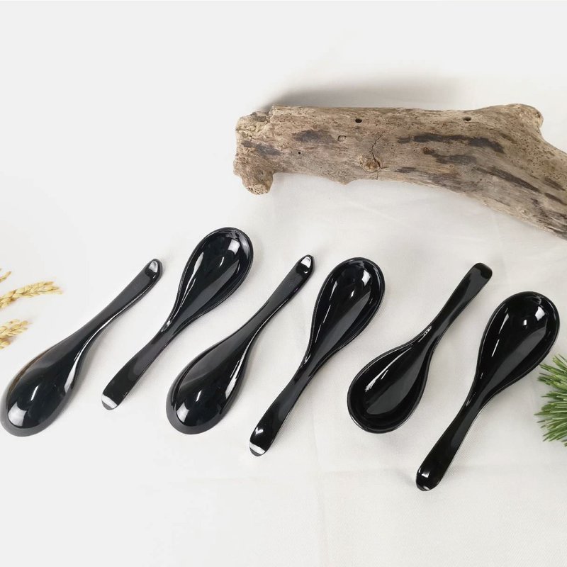 PGT Kung Fu Spoon (Supreme Black) (Six Pack) - Cutlery & Flatware - Eco-Friendly Materials Black