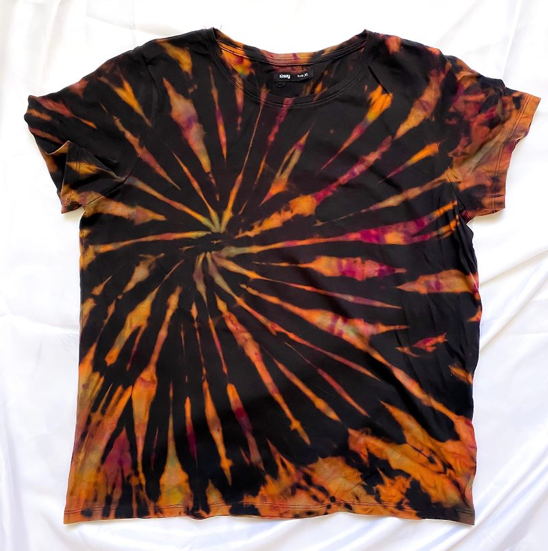 Tie Dye spiral custom Women&#x27;s T-Shirts Unisex handmade Cotton size XL