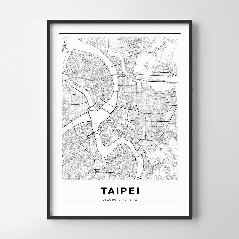 Taipei map painting layout decoration bedroom bathroom restaurant coffee shop - Items for Display - Paper 