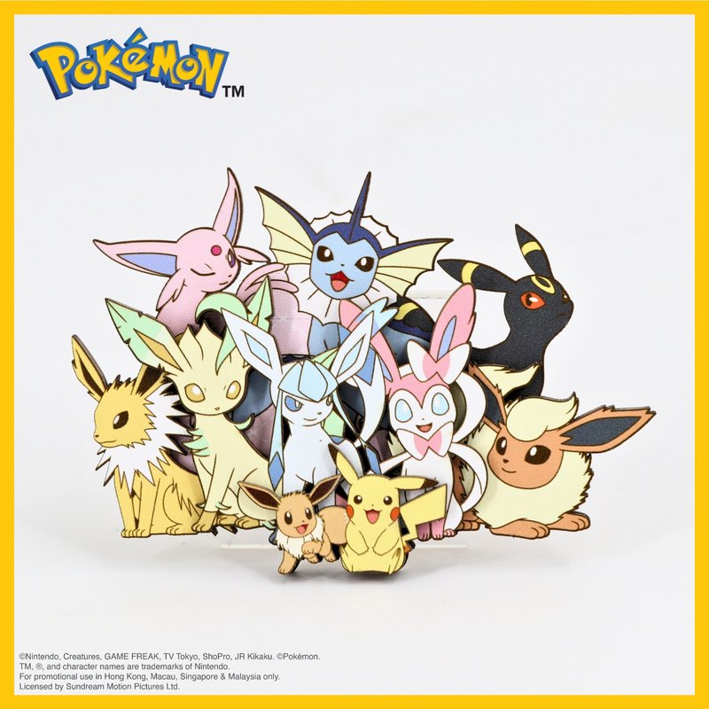 Pokémon磁石貼 - 伊布家族 - 磁鐵 - 木頭 多色