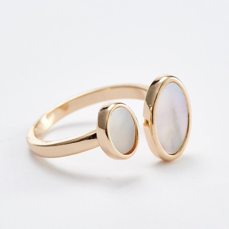 Hoop pearl ring/adjustable ring/mother of pearl/gold - General Rings - Shell Gold