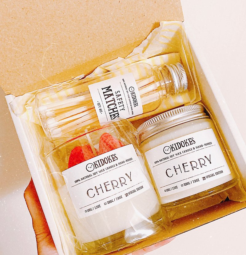 Luxury comprehensive custom gift box exchange gift scented candle two into + lengthened match jar with paper bag - เทียน/เชิงเทียน - วัสดุอีโค 