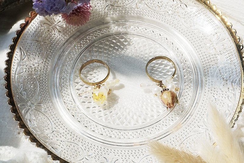 皮爾西雑貨 ピアス－唯美小堆堆戒指 - 戒指 - 植物．花 金色