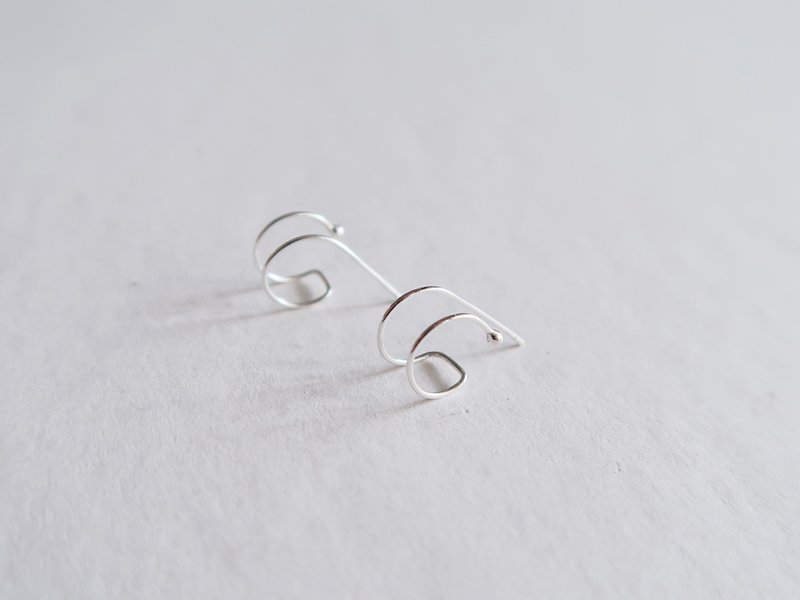 925 sterling silver light double halo earrings free gift packaging - ต่างหู - เงินแท้ สีเทา