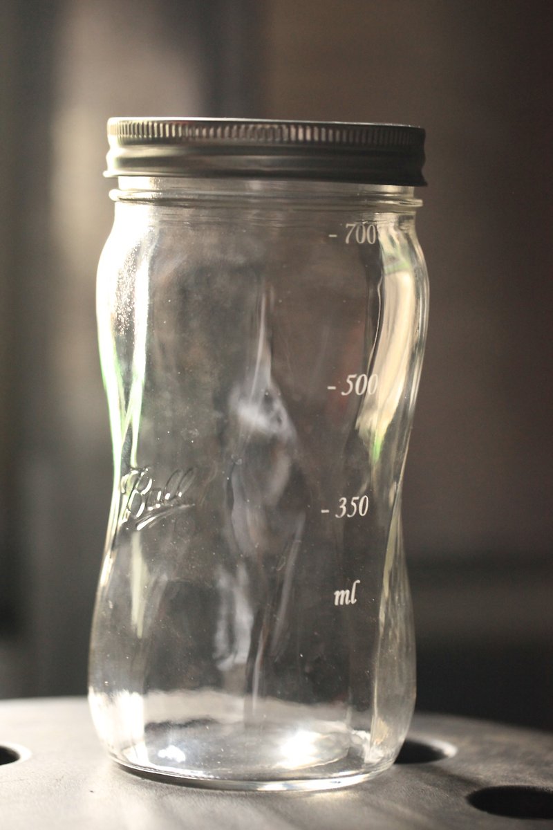 The world's first custom-made wide-mouth 28oz Mason cup Mason jar screw bottle with graduation - แก้ว - แก้ว สีดำ