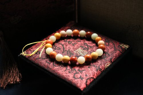 TIBUKKYO德榕藏品 原礦緬甸黃玉多寶手串 8mm圓珠 緬黃手串 緬甸玉 玉石串珠穿搭