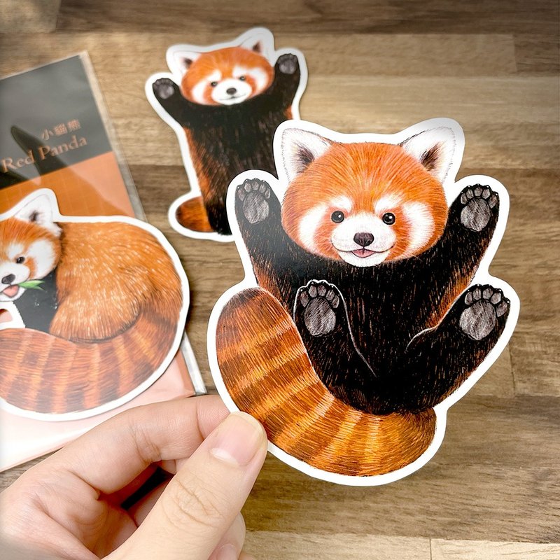 3 pieces of waterproof stickers_little bear style - สติกเกอร์ - กระดาษ สีส้ม