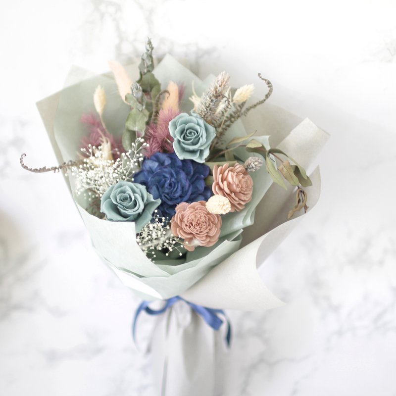 Bouquet (dried flowers/preserved flowers/fog green) - Dried Flowers & Bouquets - Plants & Flowers Khaki