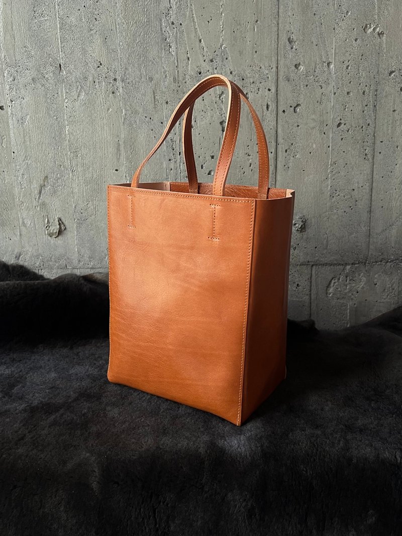 Real Kraft Paper Bag Cinnamon Brown[LBT Pro] - Handbags & Totes - Genuine Leather Brown