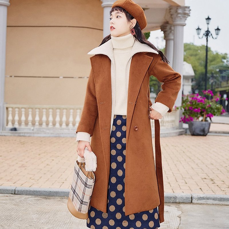 [Full court specials] 2018 women's winter wear fake two pieces detachable long coat YGD81209 - Women's Casual & Functional Jackets - Polyester Brown