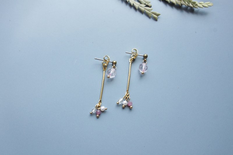  Fruit - earring  clip-on earring - Earrings & Clip-ons - Copper & Brass Pink