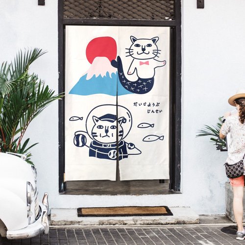 Smoden Design 斯登設計 富士山 貓 門簾