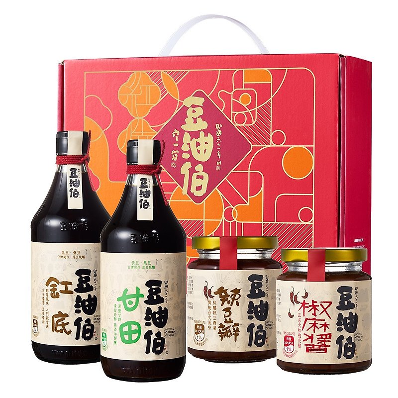 [Soybean Oil Bo] Soy Sauce Window Grille Gift Box with Soy Sauce - Sauces & Condiments - Glass 
