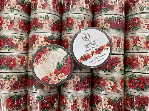Cream Peach , Orgel melody Camellia Garden Red PET tape