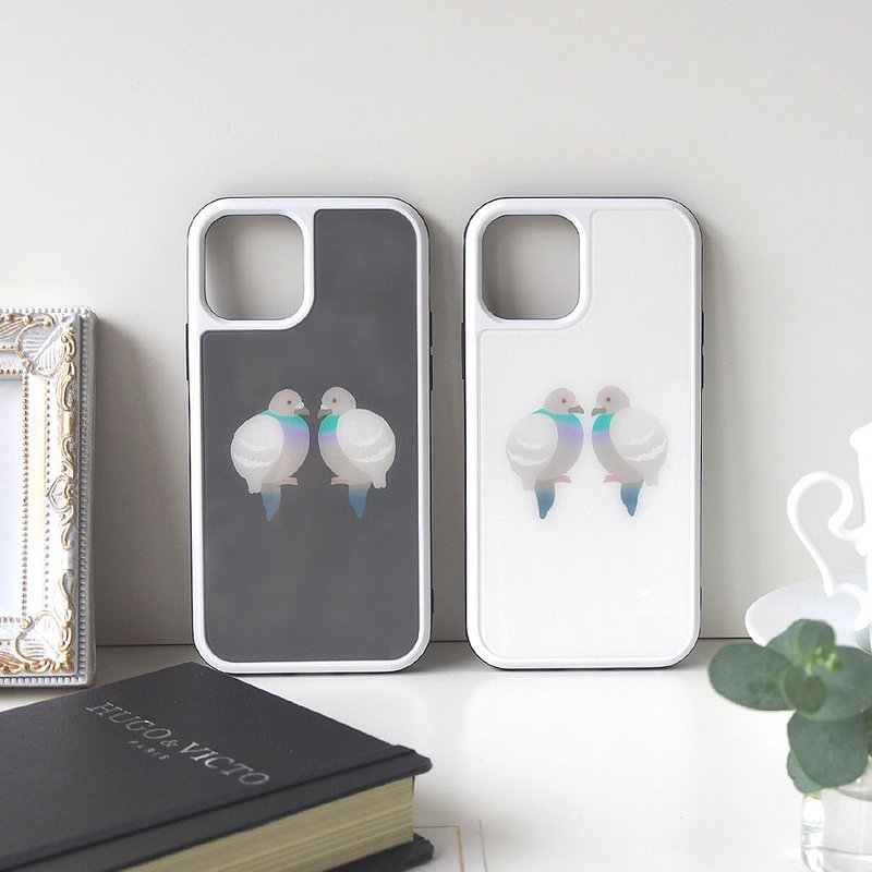 Tempered Glass iPhone Case - Doves - - เคส/ซองมือถือ - พลาสติก ขาว