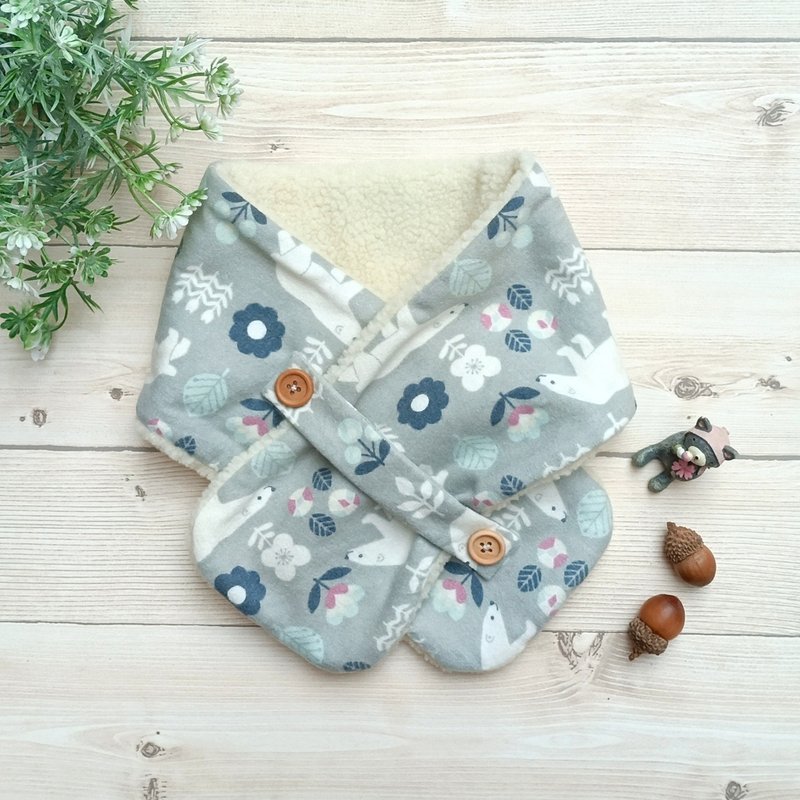 【兒童圍脖】北極熊-五歲以下 - 圍巾/披肩 - 棉．麻 灰色