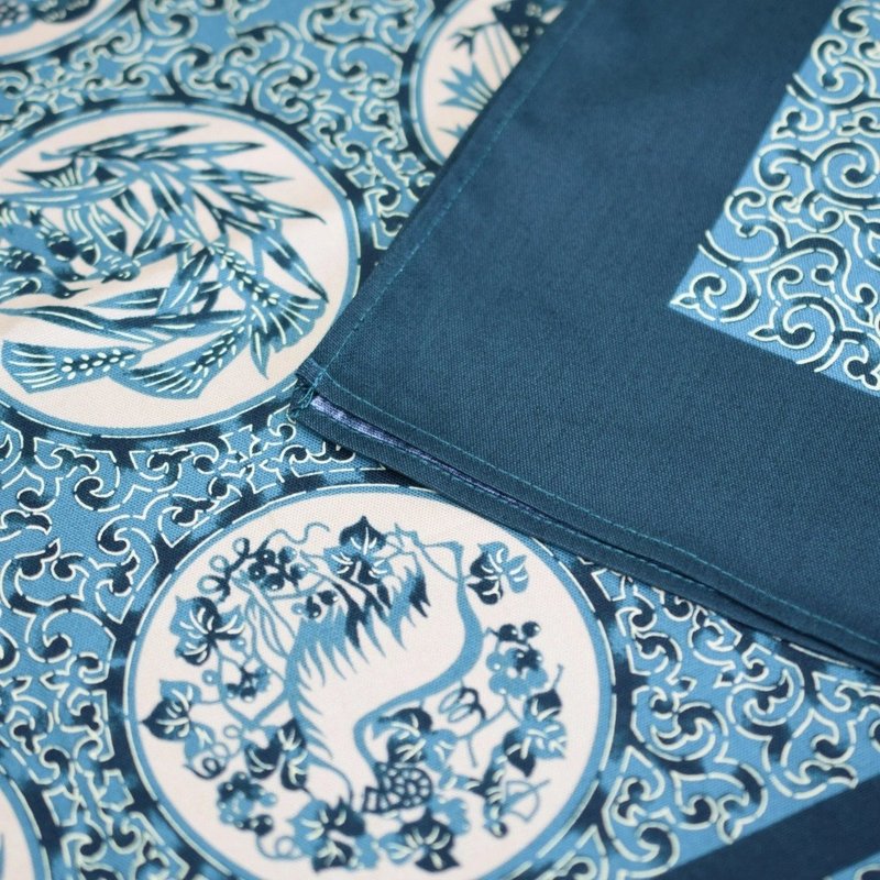 京都風呂敷包巾-芹澤銈介 三巾-伊索寓言 - 桌布/桌巾/餐墊 - 棉．麻 綠色