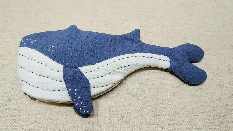 whale pencil bag - กล่องดินสอ/ถุงดินสอ - ผ้าฝ้าย/ผ้าลินิน 