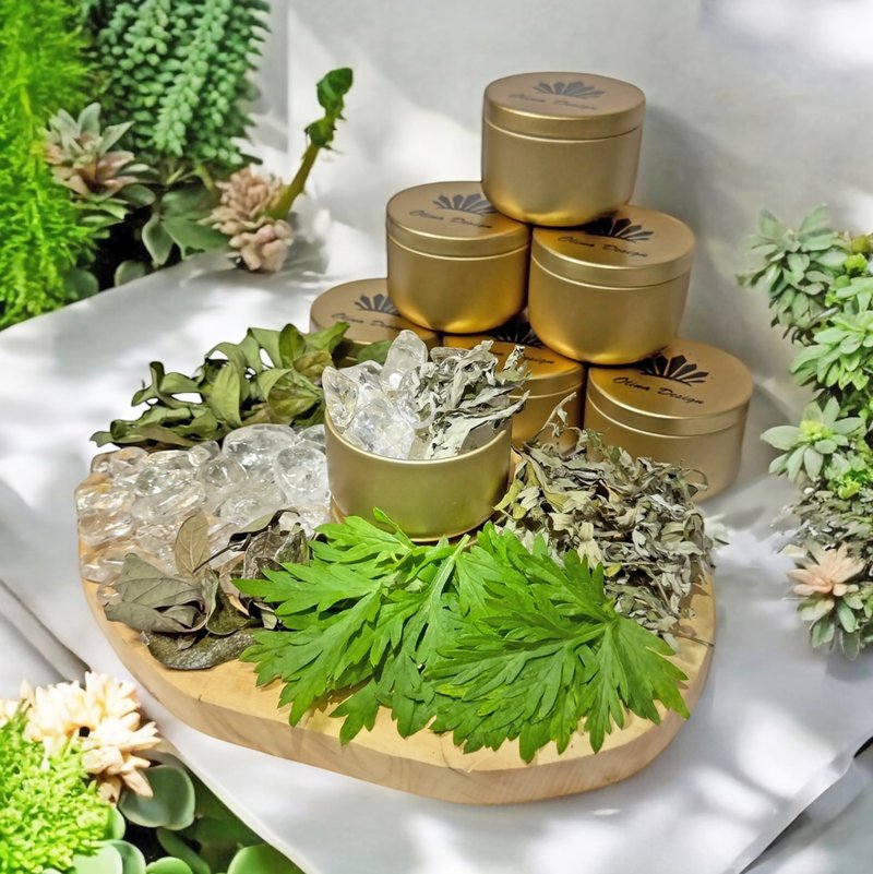 艾草 白鼠尾草 淨化鹽 芙蓉 抹草 隨身瓶 避邪 淨浴 旅行 外宿 - 香氛/精油/擴香 - 水晶 多色