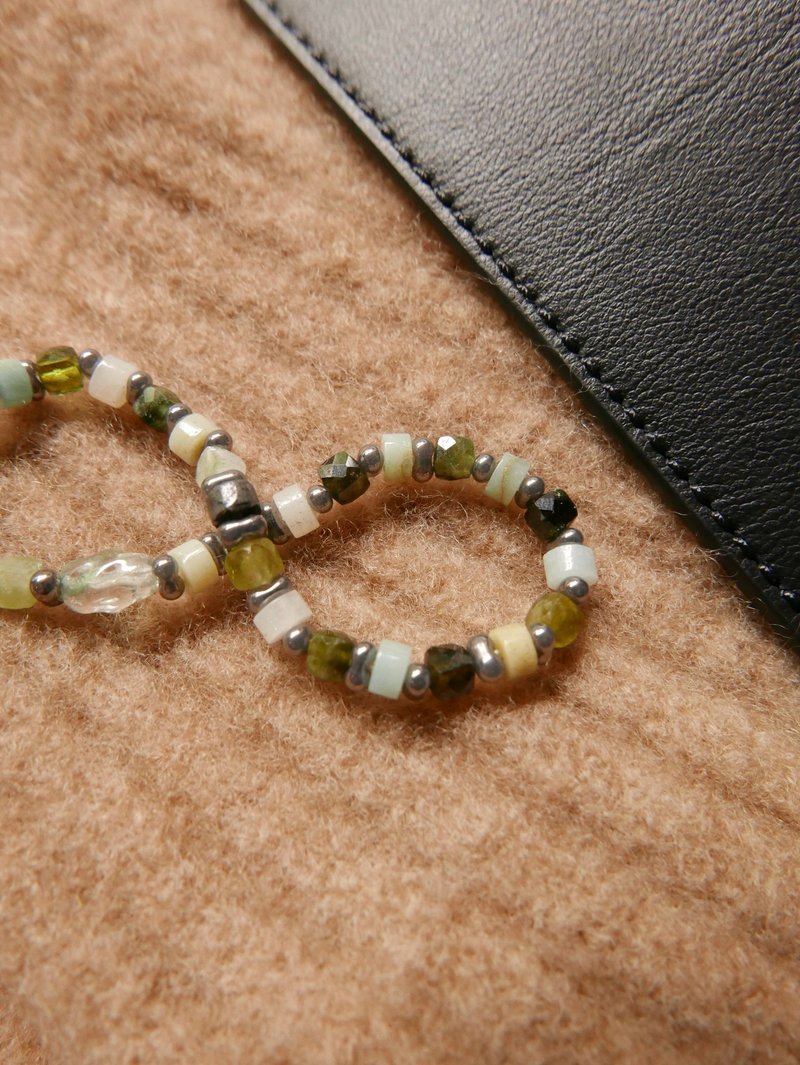 Natural stone bracelet/green Stone/ Stone - Bracelets - Stone Green