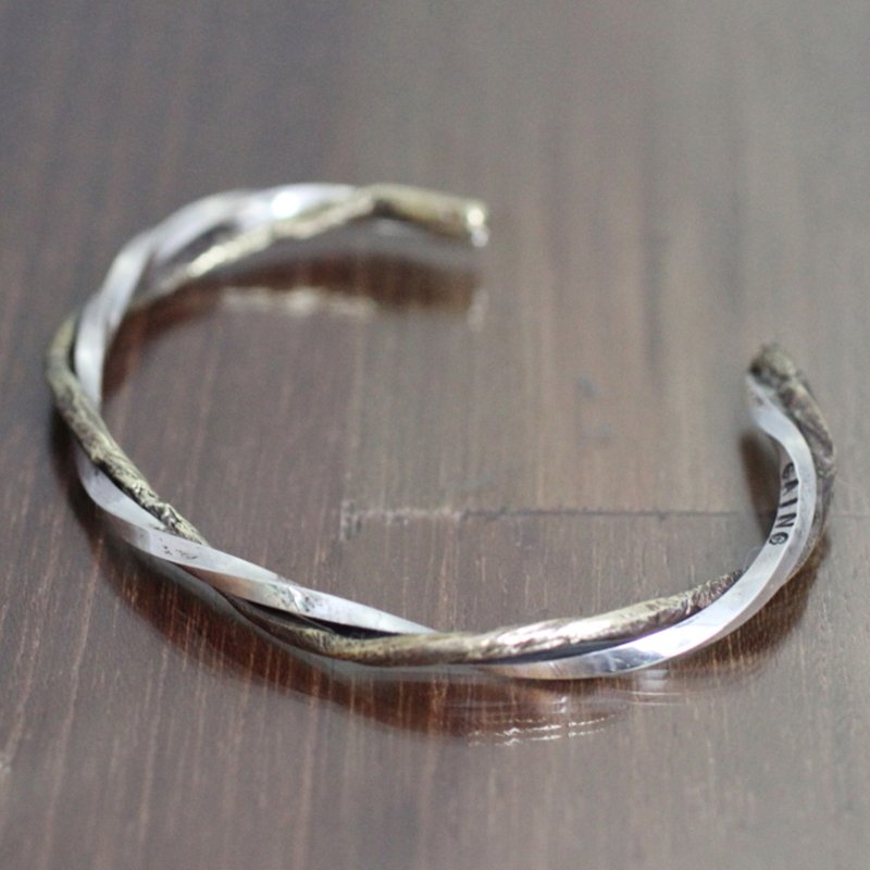 silver925 Bracelet -meld Bangle- (SILVER×BRASS) Bangle Sterling Silver Brass Japan - Bracelets - Sterling Silver Silver