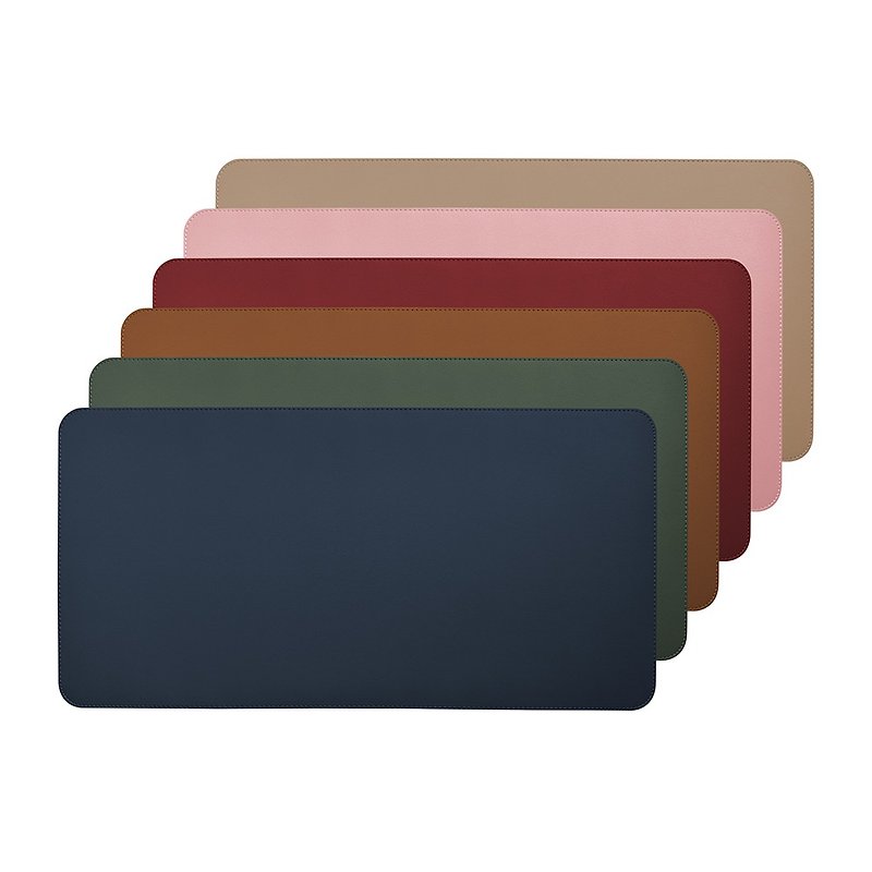 [Large-size store] ENABLE two-color leather large-size desk mat/mouse mat/placemat - Mouse Pads - Faux Leather Multicolor