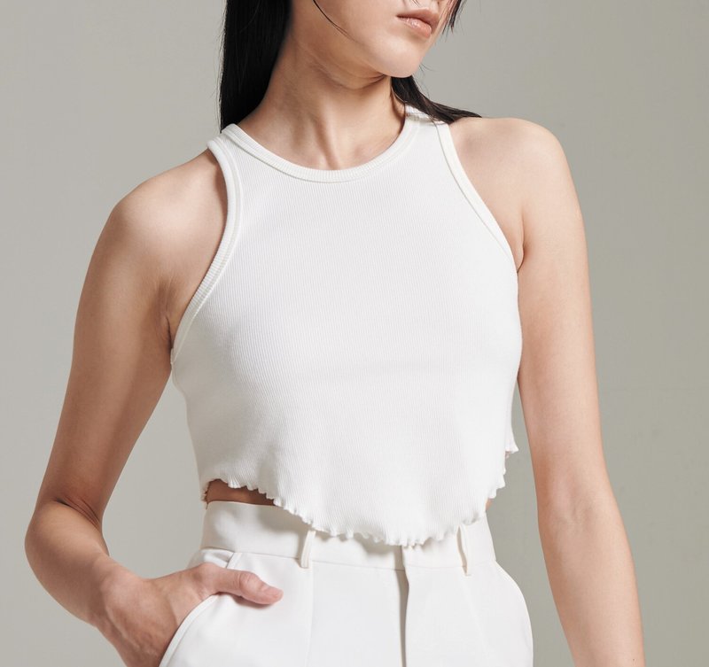 TANK PF22 Crop Top White - Women's Tops - Cotton & Hemp White