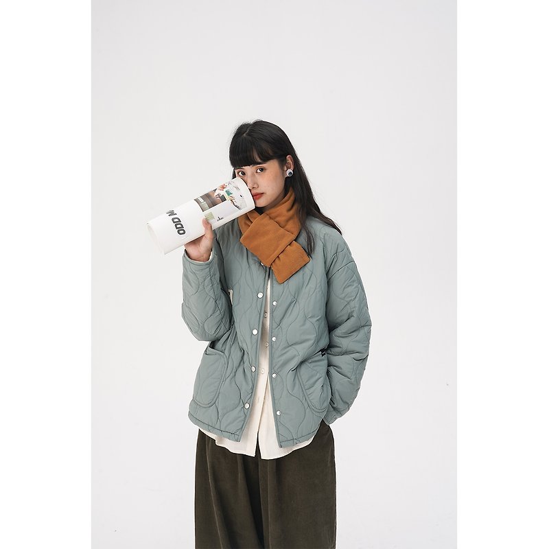 oddmaker jersey loose retro Japanese wild trendy casual winter cotton jacket bean paste green - Women's Casual & Functional Jackets - Other Man-Made Fibers 