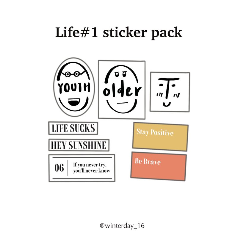 Life #1 Pocket Sticker Pack - สติกเกอร์ - กระดาษ หลากหลายสี